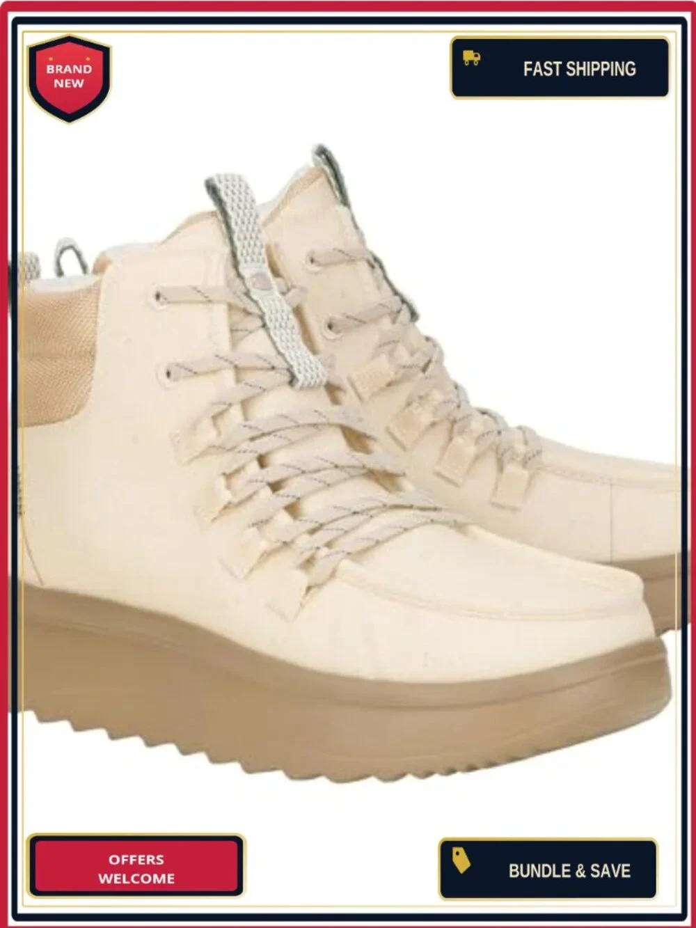 Hey Dude Women's Wendy Peak Apres Coated Twill Ankle Boots Water Resistant